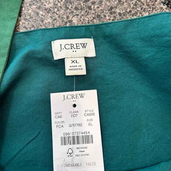 J. Crew Deep Green Square-Neck Tank with Wide Straps - Picture 2 of 6